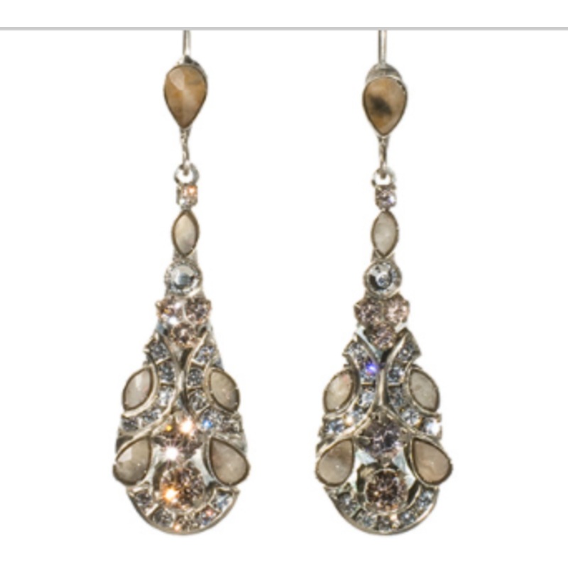Tear Drop Shaped Crystal Drop Earring