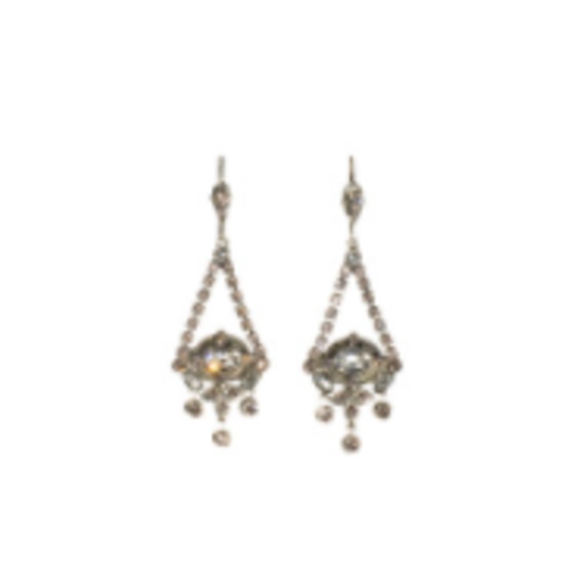 Vintage Inspired Earrings with Crystal Drops