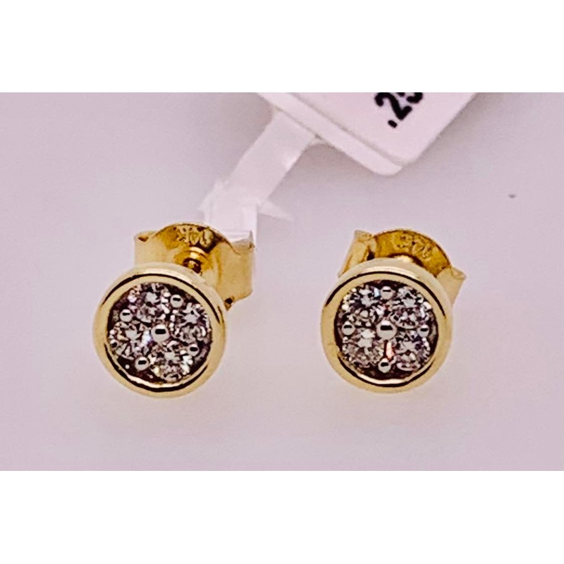 14K Diamond Cluster Earrings