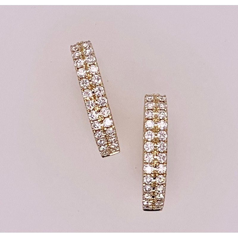 14K Diamond Hoop Earrings