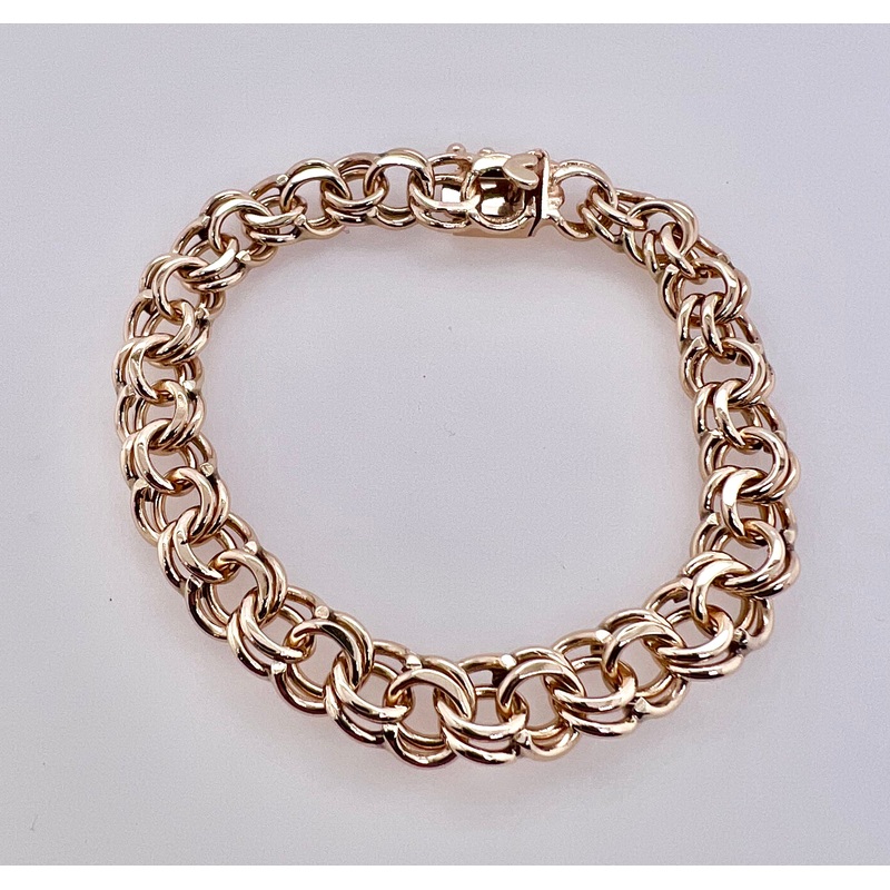 14K Estate Link Charm Bracelet