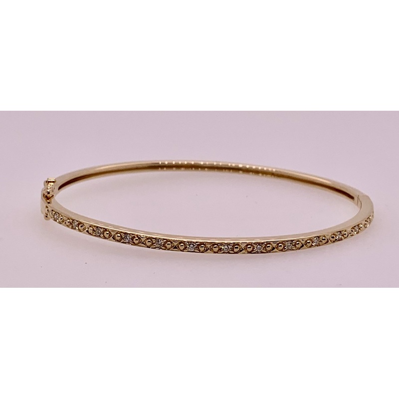 14K Gold & Diamond Bangle