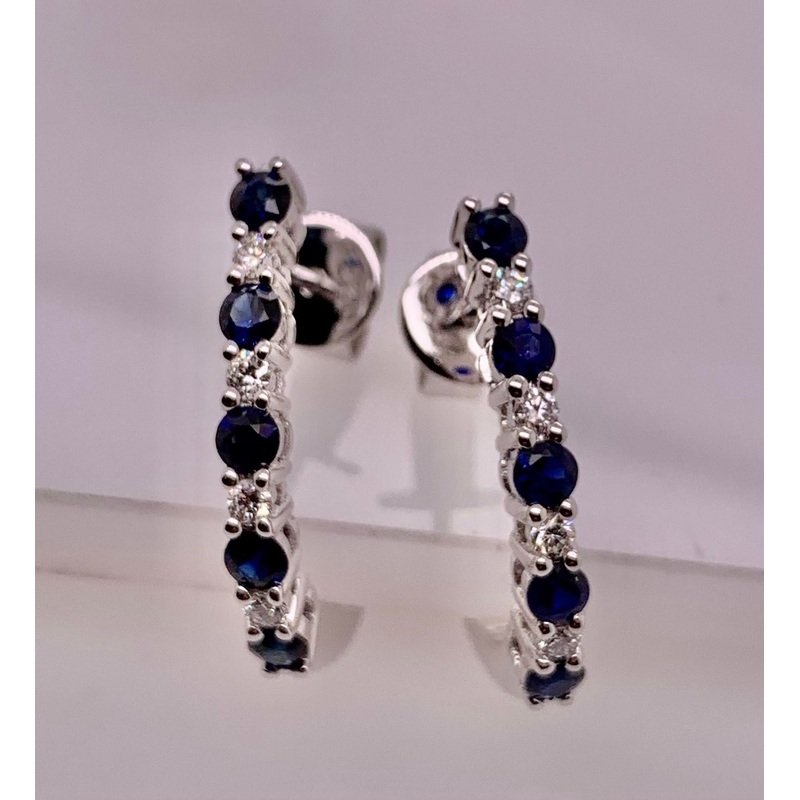 14K Sapphire & Diamond Earrings