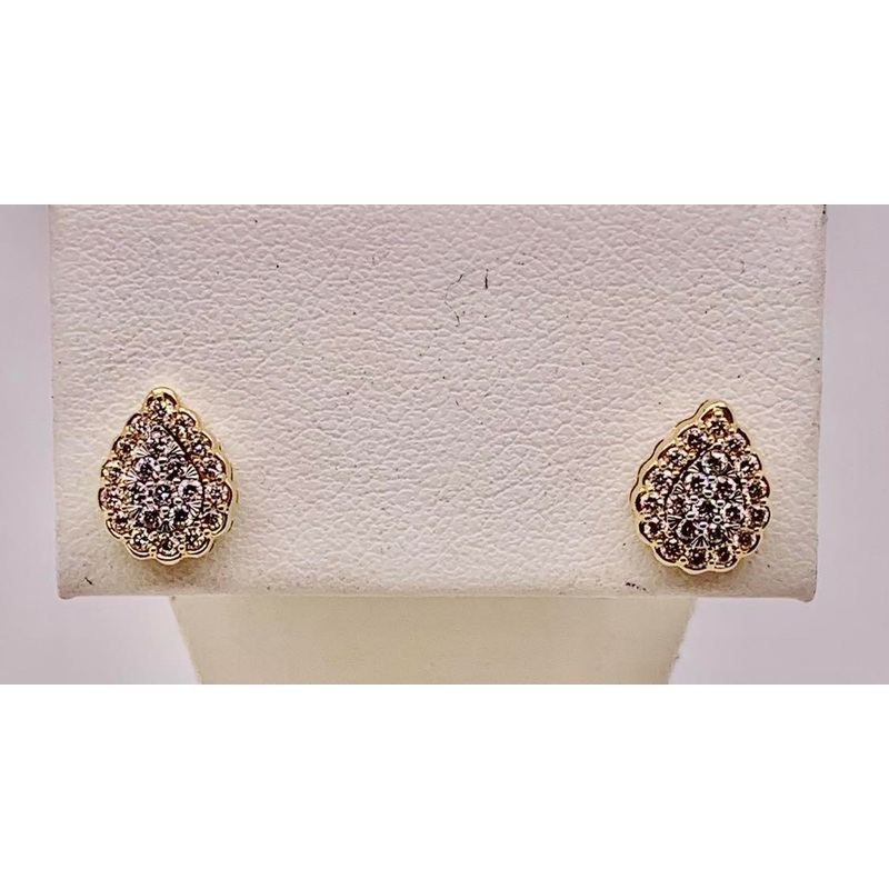 14K Teardrop Diamond Earrings