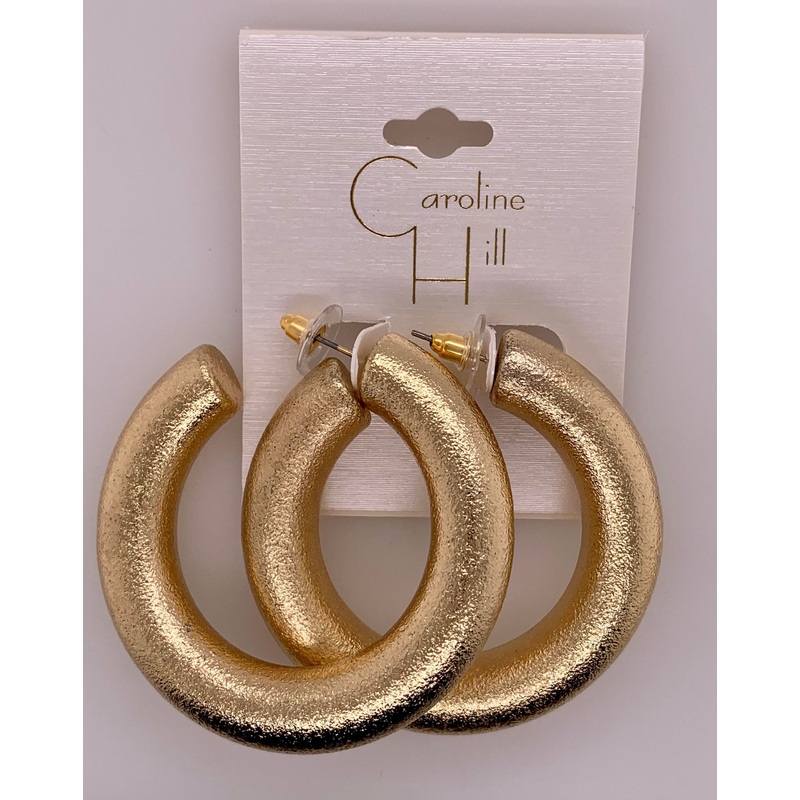 Lowry Textured Hoop Earring SHINY GOLD