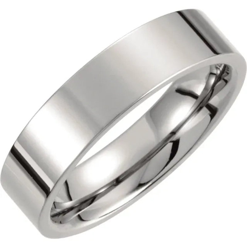 Titanium Flat Polished Band|10|6.5