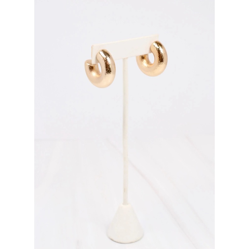 Topeka Textured Hoop Earring SHINY GOLD