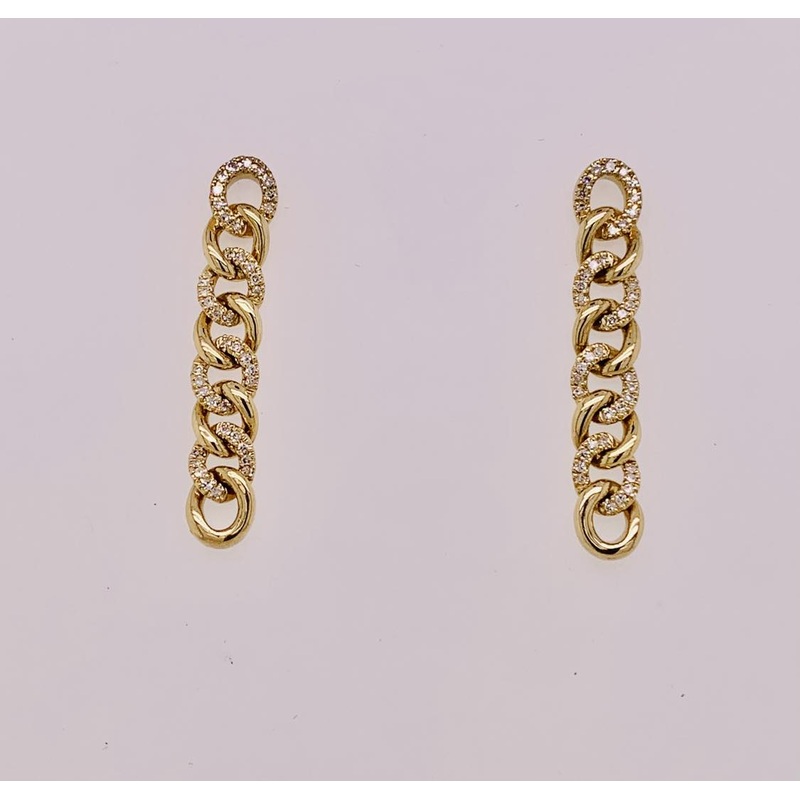 14K Diamond Link Earrings