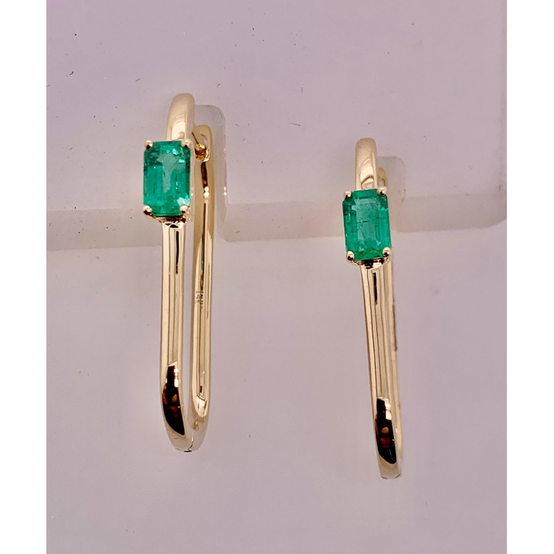 14K Emerald Earrings