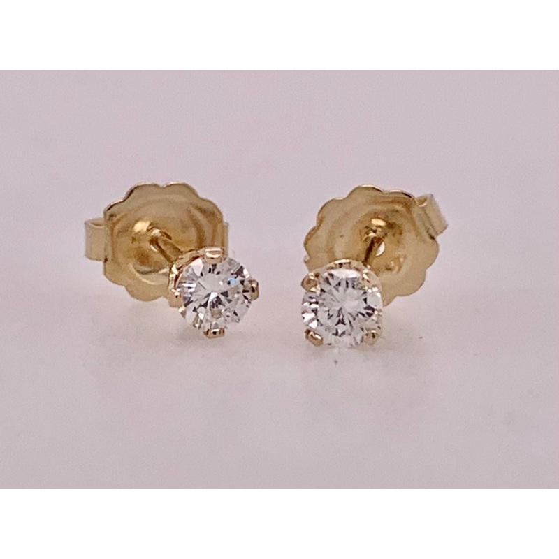 14k Yellow Gold Diamond Earrings