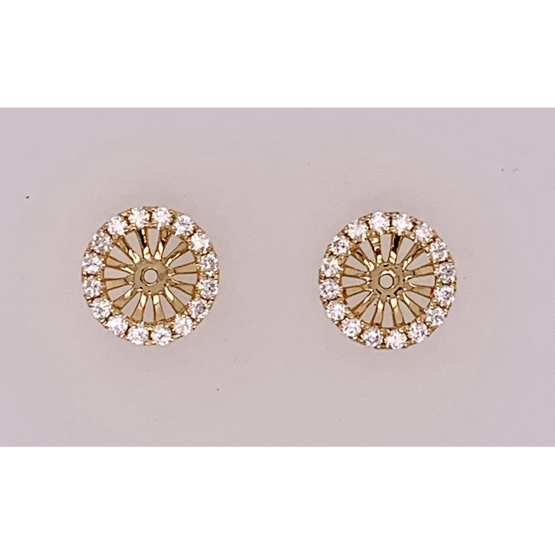 18K Yellow Gold Diamond Earring Jackets
