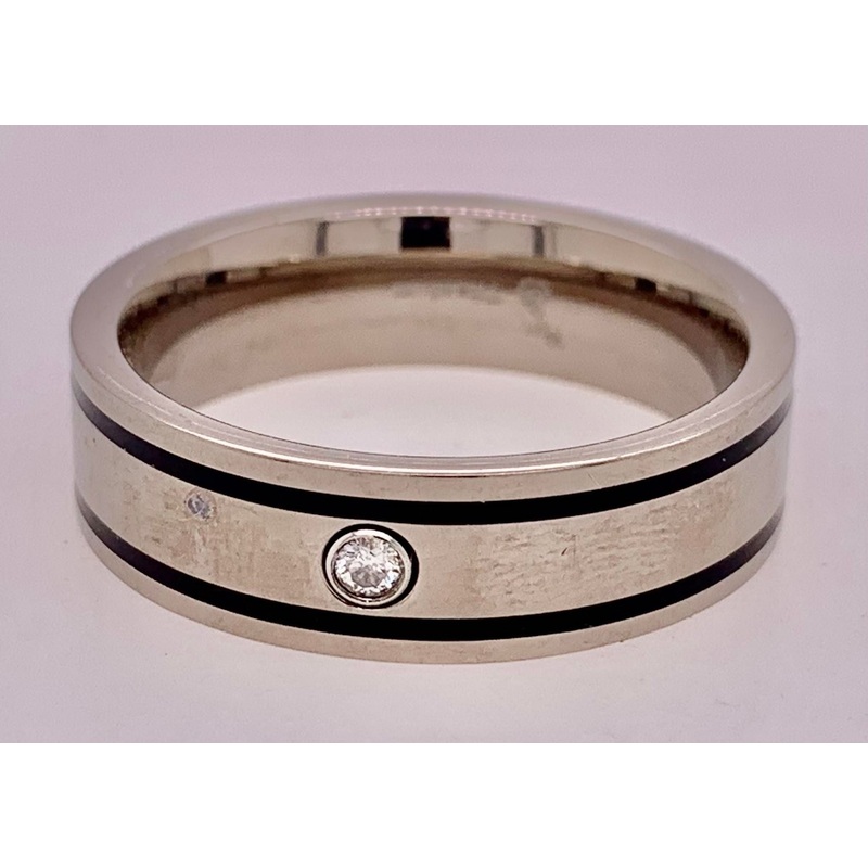 Closeout Men’s Titanium Ring with Diamond