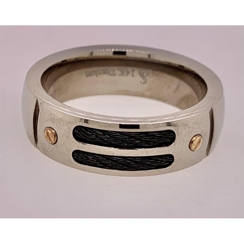 Closeout Titanium/14K Men’s Ring