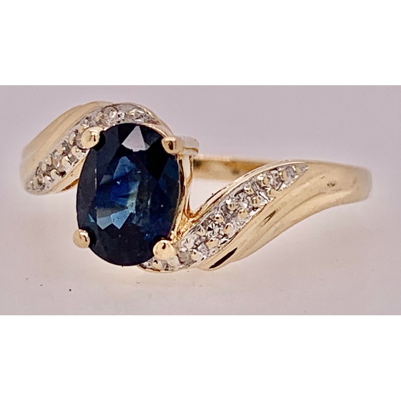 Estate Blue Sapphire & Diamond Ring