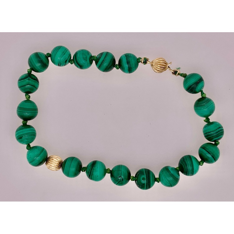 Estate Malachite Bead Bracelet