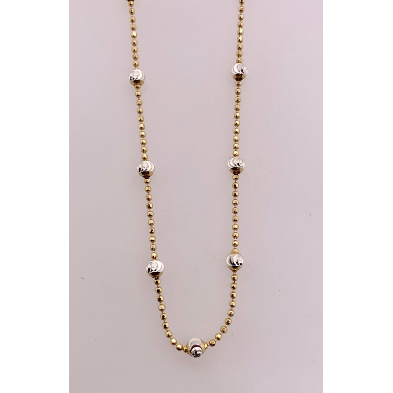 MoonCut Sterling Bead & Gold Vermeil Necklace