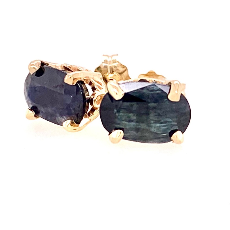 14K Blue Sapphire Earrings