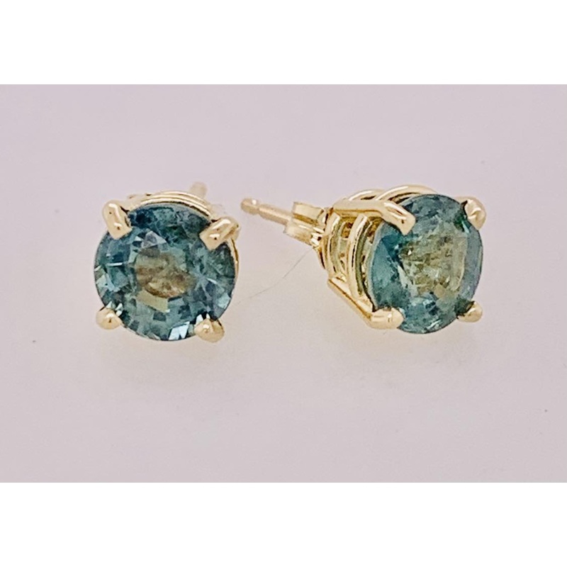 14K Gold Created Alexandrite Earrings
