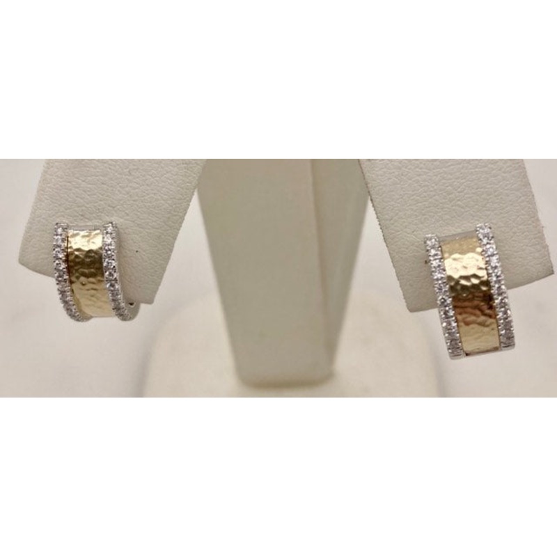 14K Gold Diamond Hoop Earrings