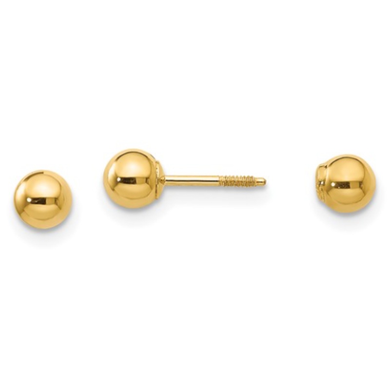 14K Reversible 4mm Ball Earrings