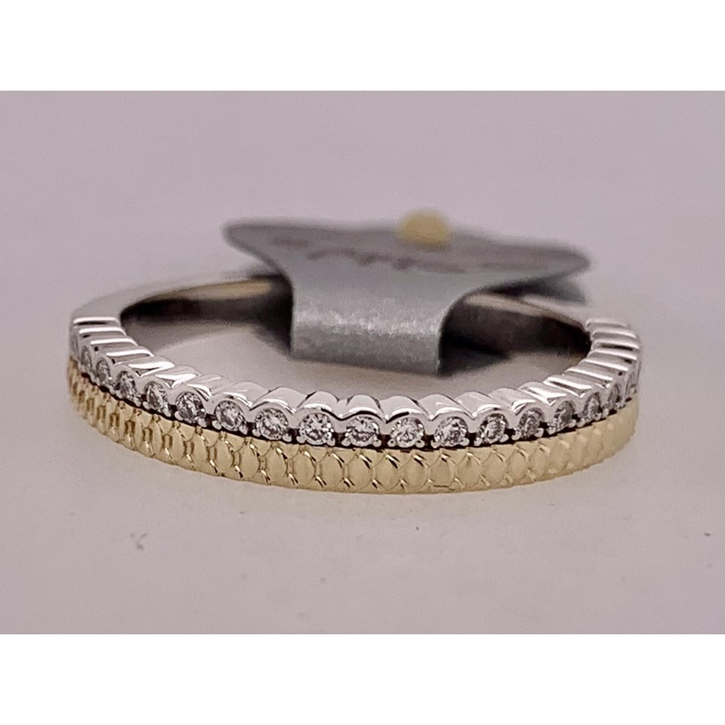 14K Two Tone Gold Diamond Band Ring