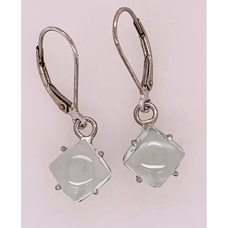 14K White Gold Aquamarine Earrings