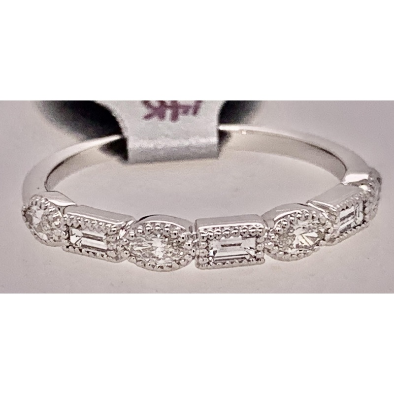14K White Gold Diamond Band Ring