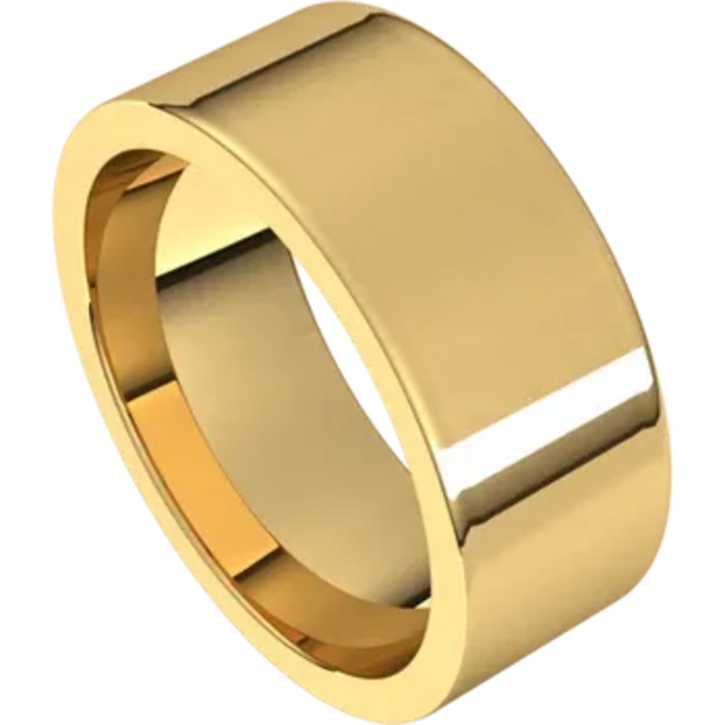 14K Yellow Flat 8MM Comfort Fit Band