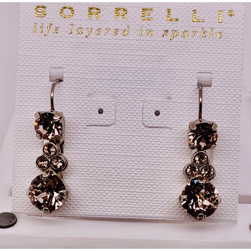 Clustered Circular Crystal Drop Dangle Earrings