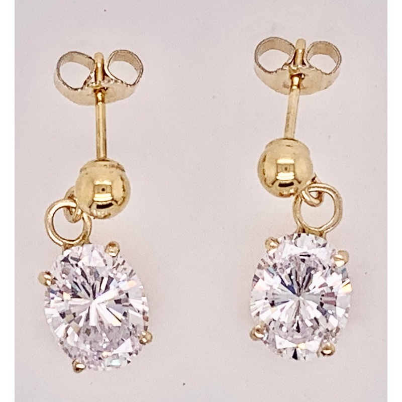 Estate 14K Cubic Zirconia Earrings