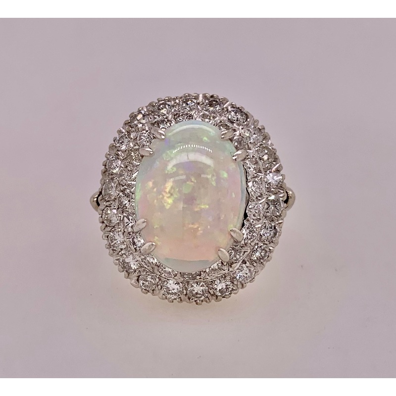 Estate Opal & Diamond Ring