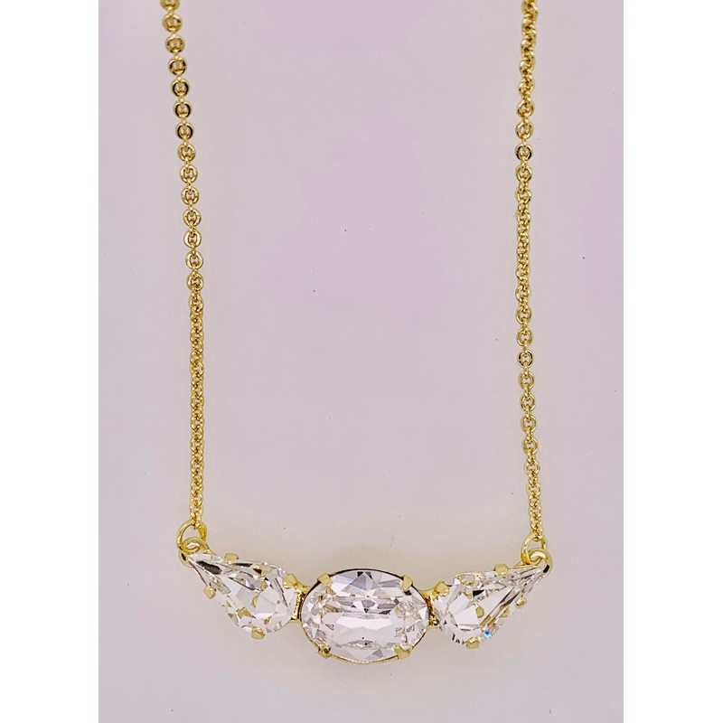 Oval and Pear Tennis Necklace