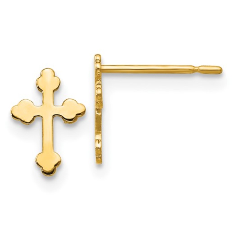 14K Cross Earrings
