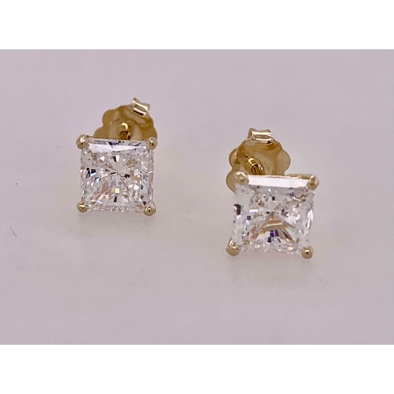 14K Cubic Zirconia Stud Earrings