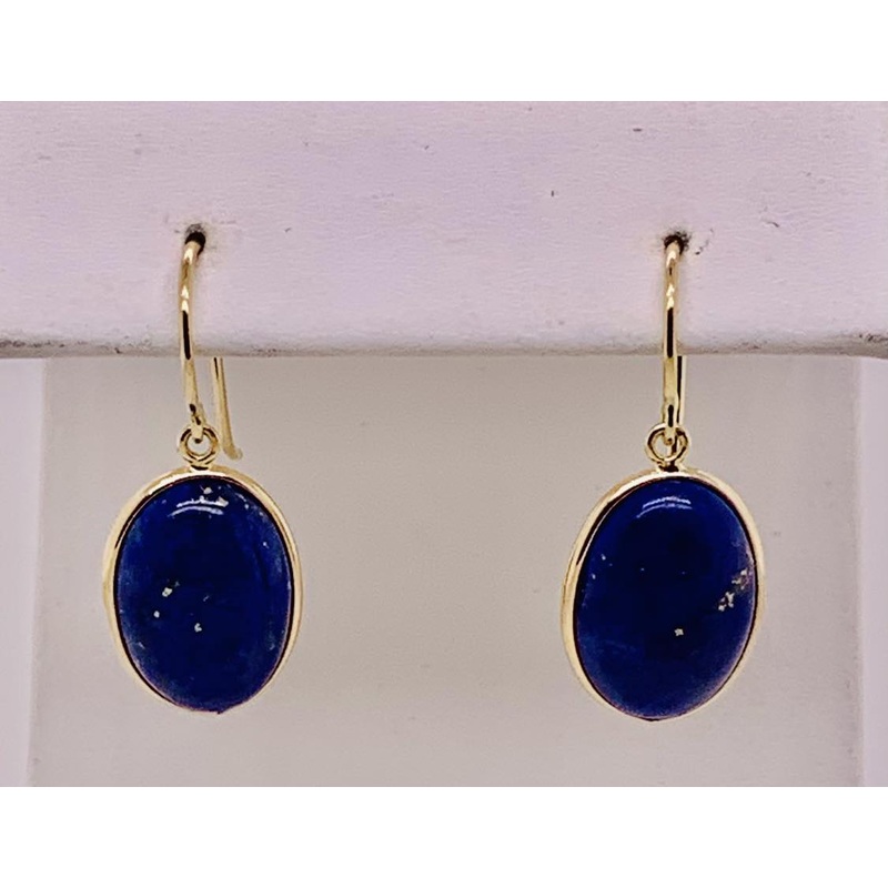 14K Estate Lapis Earrings