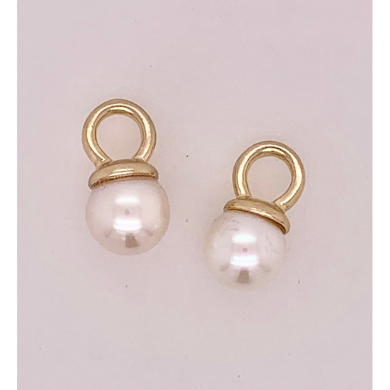 14K Pearl Earring Charms