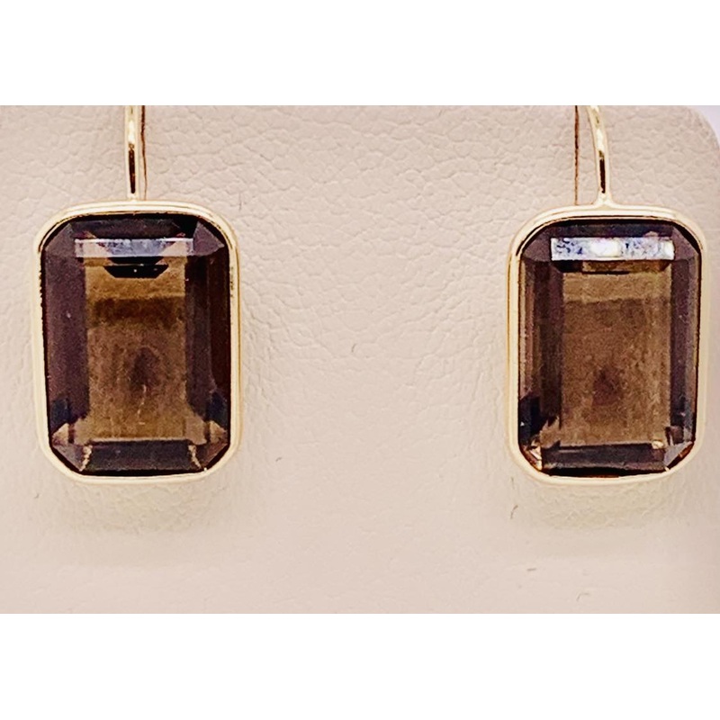 14K Smokey Quartz Earrings