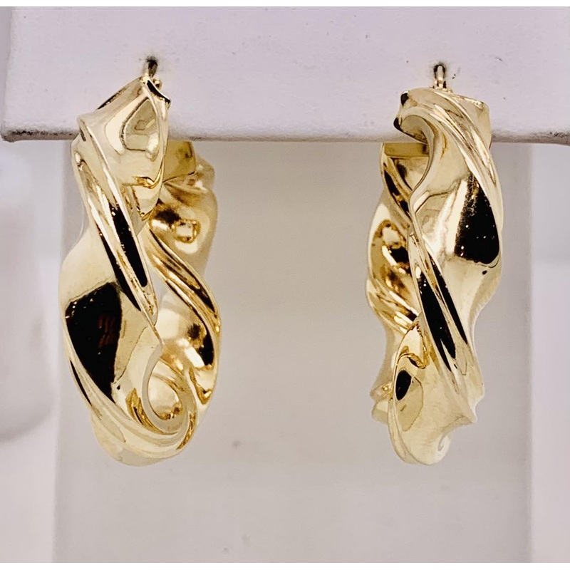 14K Twisted Hoop Earrings