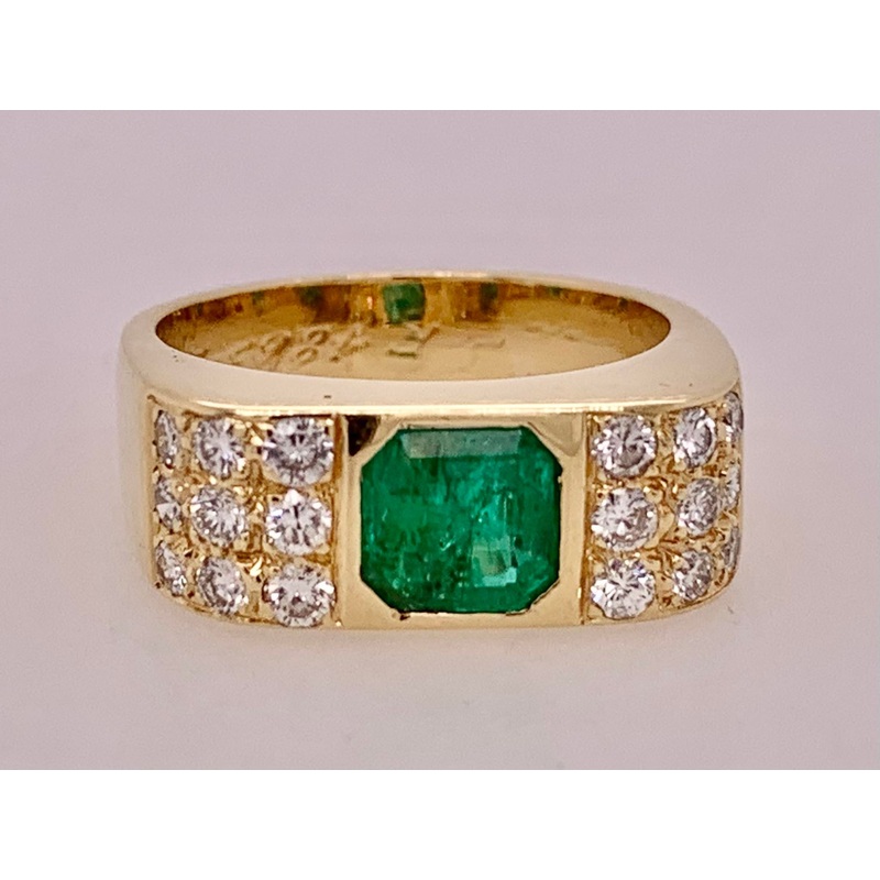 Estate Emerald & Diamond Ring