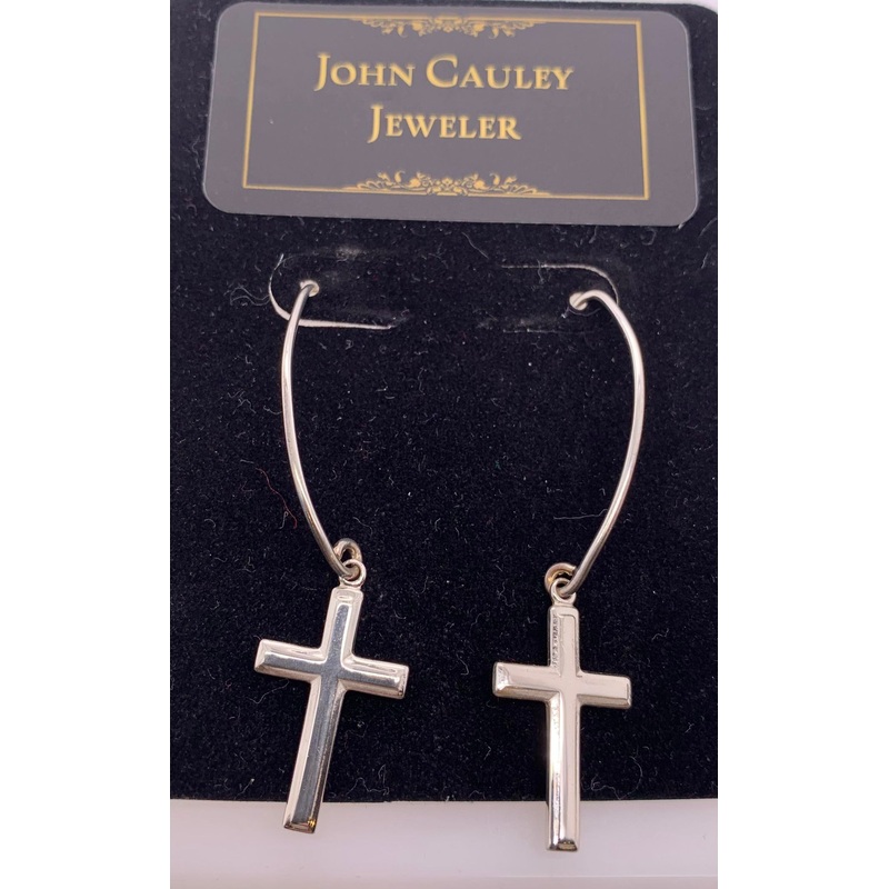 Sterling Cross Earrings