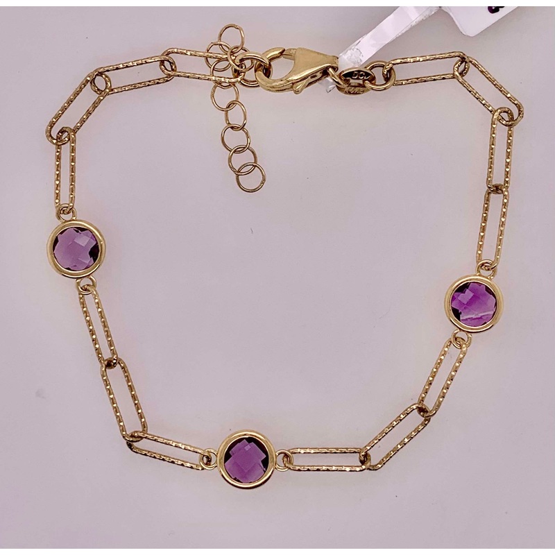 14K Amethyst Bracelet