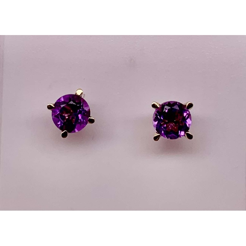 14K Amethyst Earrings