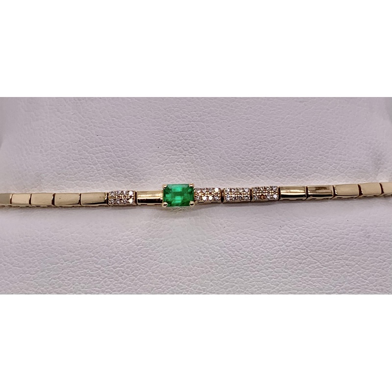 14K Emerald & Diamond Bracelet