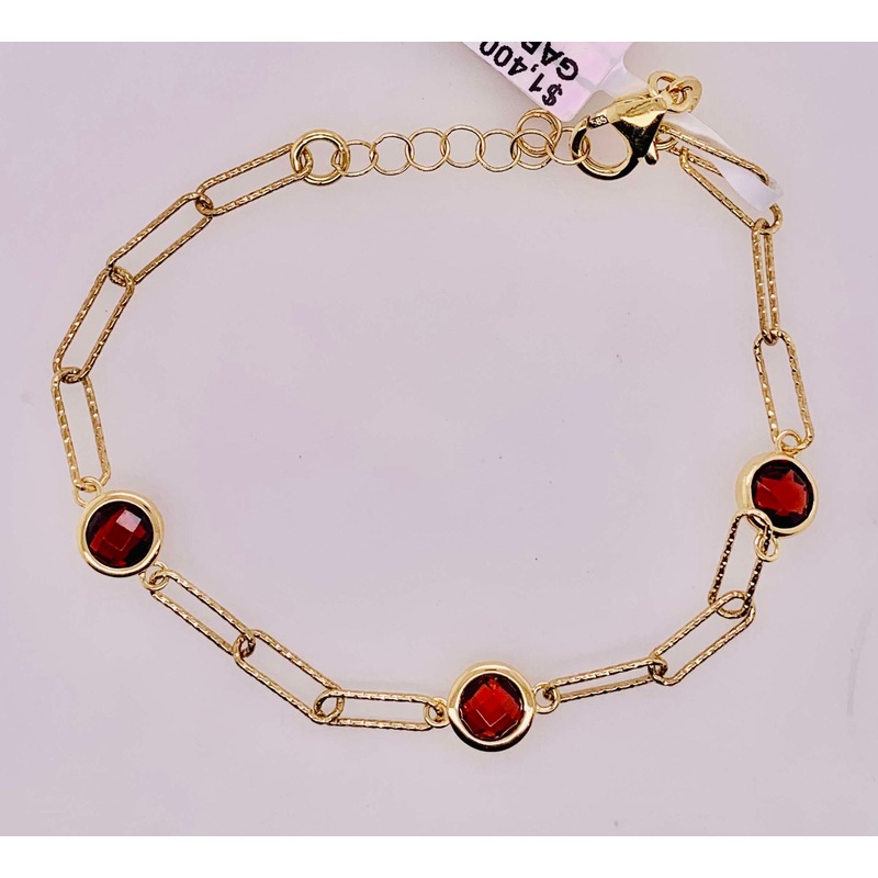 14K Garnet Bracelet