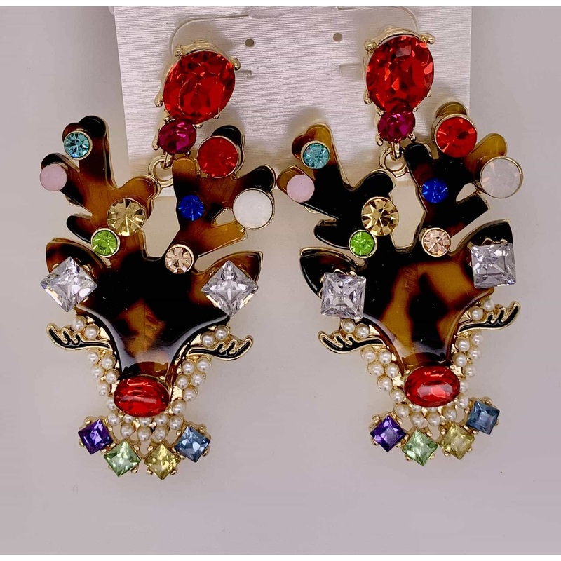 Dancer Embellished Reindeer Earring