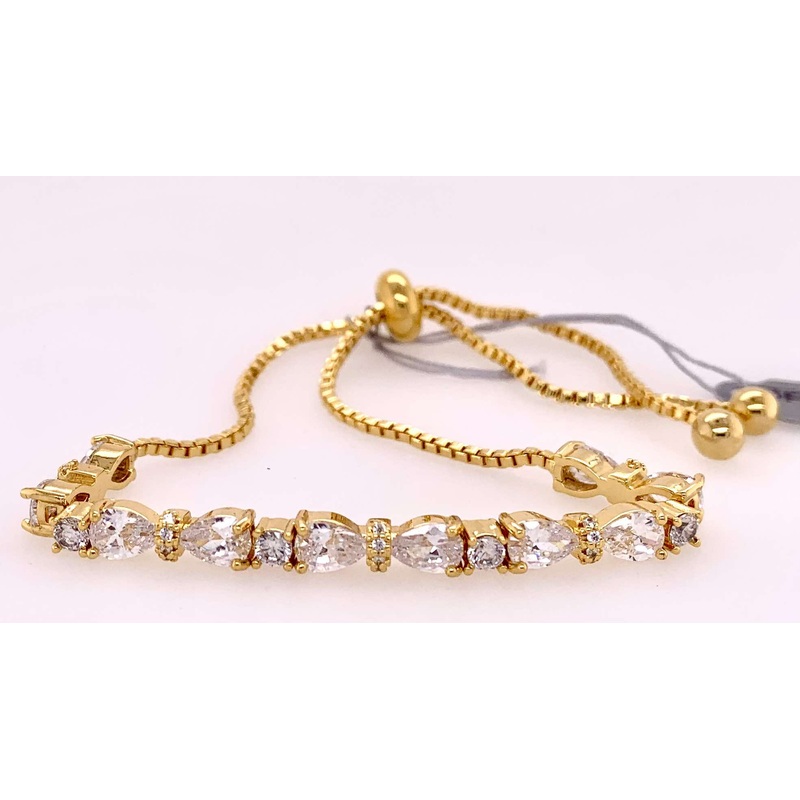 Fashion Gold Tone Bolo Slider Bracelet