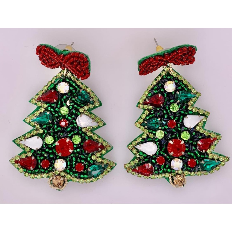 Fl La La Christmas Tree Earrings.