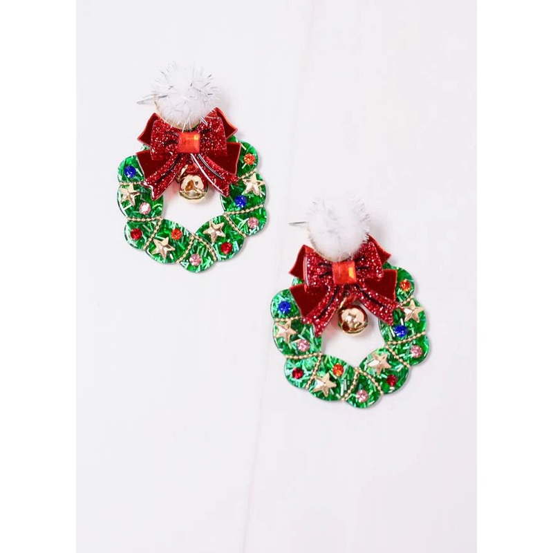 Pom Pom Wreath Earring