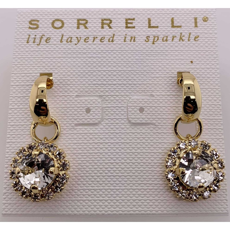 Sorrelli Huggie Hoops With Halo Charm Earrings