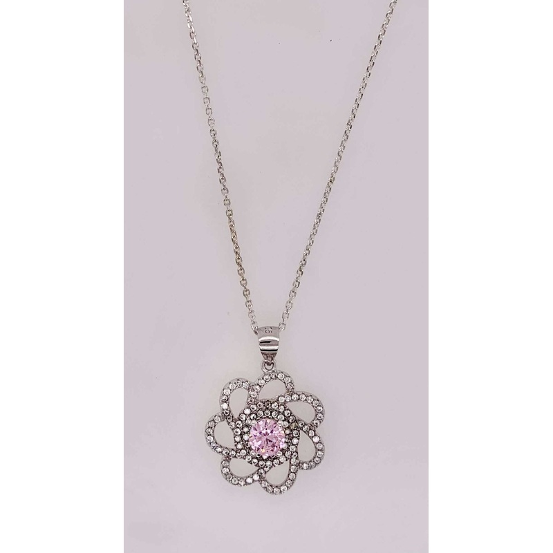 Sterling Sliver Synthetic Pink Pendant